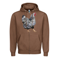 Chestnut wyandotte chicken Zipper Hoodie - LillyAllenDesigns