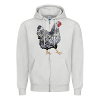 Dove Grey wyandotte chicken Zipper Hoodie - LillyAllenDesigns
