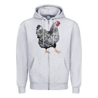 Heather Grey wyandotte chicken Zipper Hoodie - LillyAllenDesigns
