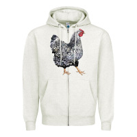 Oatmeal Heather wyandotte chicken Zipper Hoodie - LillyAllenDesigns
