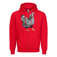 Red wyandotte chicken Zipper Hoodie - LillyAllenDesigns