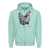 Seafoam wyandotte chicken Zipper Hoodie - LillyAllenDesigns