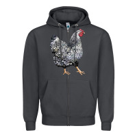 Smoke wyandotte chicken Zipper Hoodie - LillyAllenDesigns