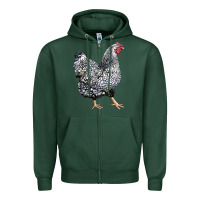 Sports Green wyandotte chicken Zipper Hoodie - LillyAllenDesigns