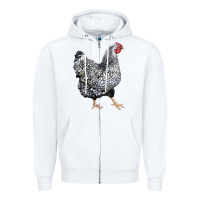 White wyandotte chicken Zipper Hoodie - LillyAllenDesigns