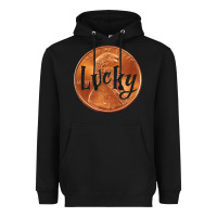 Black Cute Good Luck Gift - Lucky Penny Heavyweight Hoodie - Craftify