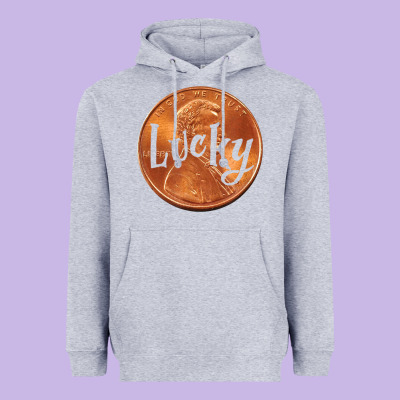 Cute Good Luck Gift - Lucky Penny Heavyweight Hoodie Designed By Craftify