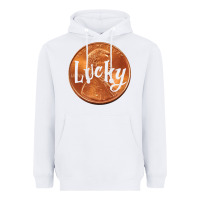 White Cute Good Luck Gift - Lucky Penny Heavyweight Hoodie - Craftify