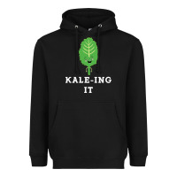 Black kaleing it kale art for vegans vegetarians Heavyweight Hoodie - Craftify