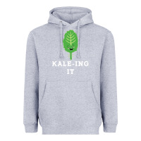 Heather Grey kaleing it kale art for vegans vegetarians Heavyweight Hoodie - Craftify