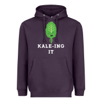 Plum kaleing it kale art for vegans vegetarians Heavyweight Hoodie - Craftify
