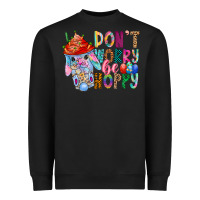 Black DON T WORRY Be hoppy Easter Heavyweight Sweatshirt - CowhideDigitalArt