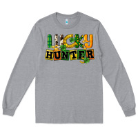 Heather Grey Lucky hunter St. Patrick's Day Long Sleeve Tee - CowGirlArtShop