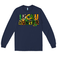 Navy Lucky hunter St. Patrick's Day Long Sleeve Tee - CowGirlArtShop