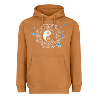 Meerkat yin yang with butterflies ancient chinese yin yang Heavyweight Hoodie - Craftify