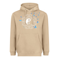 Mushroom yin yang with butterflies ancient chinese yin yang Heavyweight Hoodie - Craftify