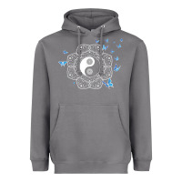 Storm yin yang with butterflies ancient chinese yin yang Heavyweight Hoodie - Craftify