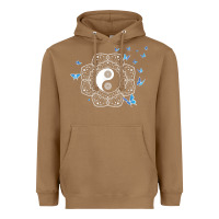 Toasted Coconut yin yang with butterflies ancient chinese yin yang Heavyweight Hoodie - Craftify