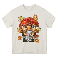 Cream mushroom gnome Heavy Core Tee - BarkalooDesign