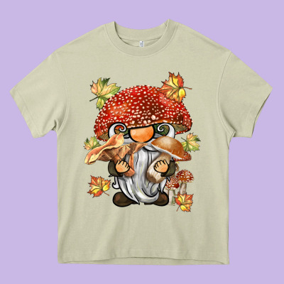 Mushroom Gnome Heavy Core Tee Designed By Barkaloodesign