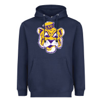 Navy Vintage Louisiana State Tiger Mascot Heavyweight Hoodie - Craftify