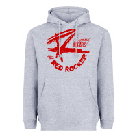 Heather Grey red rocker music Heavyweight Hoodie - Craftify
