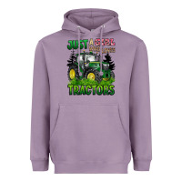 Lavender just a girl who loves tractors Heavyweight Hoodie - BarkalooDesign