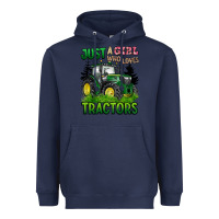 Navy just a girl who loves tractors Heavyweight Hoodie - BarkalooDesign