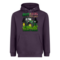Plum just a girl who loves tractors Heavyweight Hoodie - BarkalooDesign