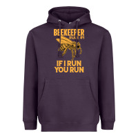 Plum bee beekeeper if i run you run bumble bee humour 449 hive beekeeping Heavyweight Hoodie - Craftify