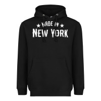 Black Made In New York NY City NYC New Yorker My Home State Pride Premium T- Heavyweight Hoodie - Craftify