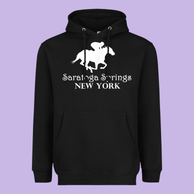 Saratoga Springs New York Horse Racing Jockey Heavyweight Hoodie Designed By Craftify