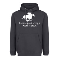 Smoke Saratoga Springs New York Horse Racing Jockey Heavyweight Hoodie - Craftify
