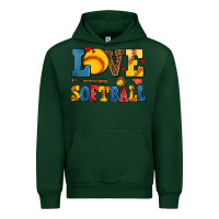 Forest Green love softball Urban Hoodie - AdoDesignShop