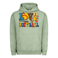 Pigment Oil Green love softball Urban Hoodie - AdoDesignShop