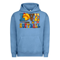 Pigment Pebble Blue love softball Urban Hoodie - AdoDesignShop