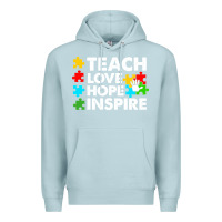 Blue Mist Teach Love Hope Inspire Premium Hoodie - CowhideDigitalArt