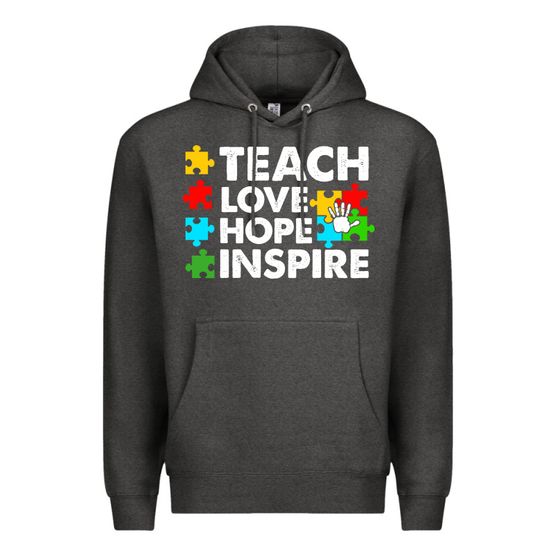 Teach Love Hope Inspire Premium Hoodie by CowhideDigitalArt | Teevron