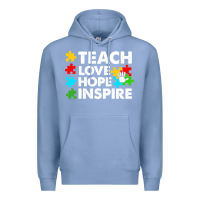 Colony Blue Teach Love Hope Inspire Premium Hoodie - CowhideDigitalArt