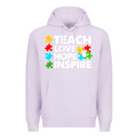 Lilac Teach Love Hope Inspire Premium Hoodie - CowhideDigitalArt