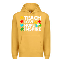 Mustard Teach Love Hope Inspire Premium Hoodie - CowhideDigitalArt
