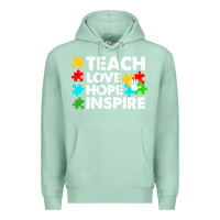 Seafoam Teach Love Hope Inspire Premium Hoodie - CowhideDigitalArt