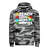 Slate Camo Teach Love Hope Inspire Premium Hoodie - CowhideDigitalArt