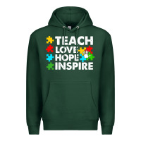 Sports Green Teach Love Hope Inspire Premium Hoodie - CowhideDigitalArt