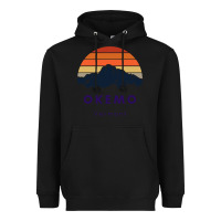 Black Okemo Vermont Skiing Snowboarding Hikers Gifts for VT Travel Heavyweight Hoodie - InspiraDesign