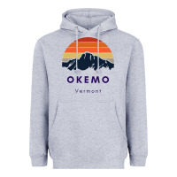 Heather Grey Okemo Vermont Skiing Snowboarding Hikers Gifts for VT Travel Heavyweight Hoodie - InspiraDesign