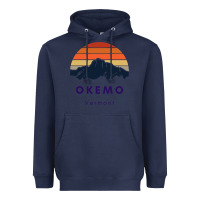Navy Okemo Vermont Skiing Snowboarding Hikers Gifts for VT Travel Heavyweight Hoodie - InspiraDesign