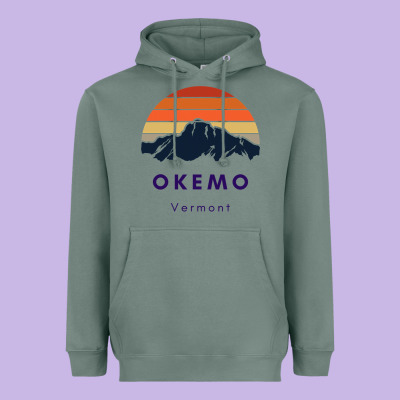 Okemo Vermont Skiing Snowboarding Hikers Gifts For Vt Travel Heavyweight Hoodie Designed By Inspiradesign