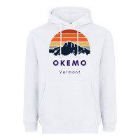 White Okemo Vermont Skiing Snowboarding Hikers Gifts for VT Travel Heavyweight Hoodie - InspiraDesign