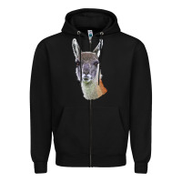 Black Guanaco Llama Head Zipper Hoodie - LillyAllenDesigns